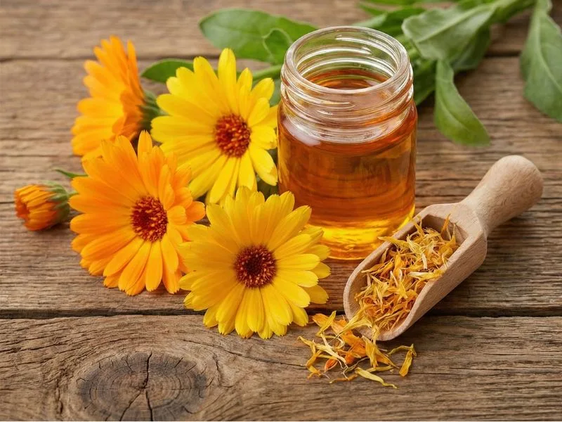 Orange Calendula Flowers