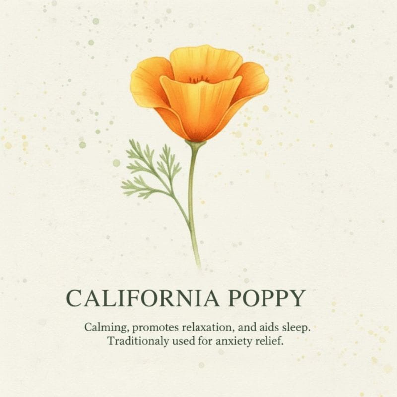 California Poppy illustration for Medicinal Garden Kit - promotes relaxation and sleep.