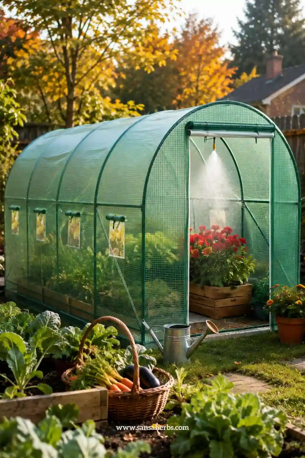  Greenhouse Heavy Duty Walk-in 15'x7'x7' with Irrigation System