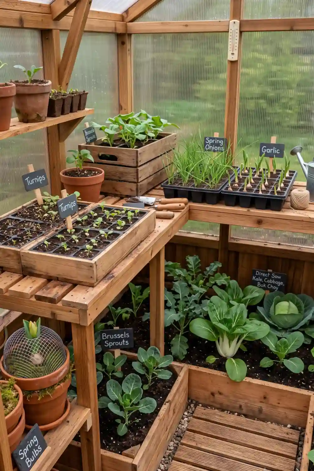greenhouse with seedlings 