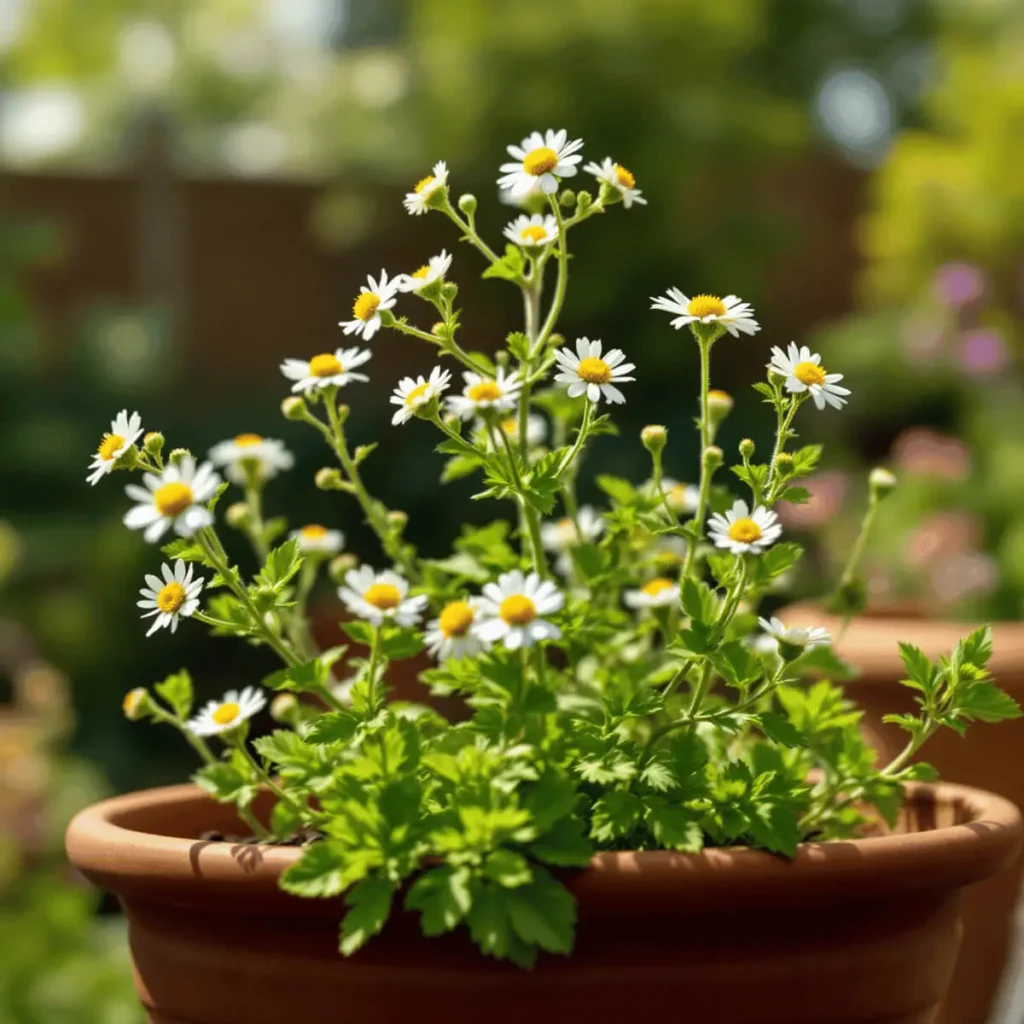 growing feverfew in a pot