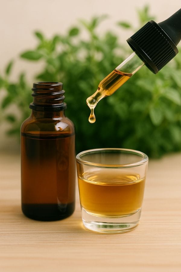 herbal-tincture-benefits Herbal tincture benefits – dropper bottle with fresh herbs