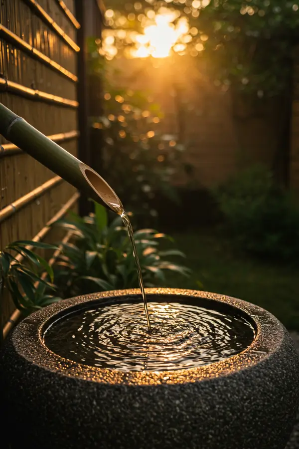 japanese-water-feature Japanese water feature with bamboo