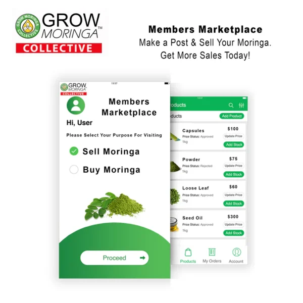 grow moringa members marketplace