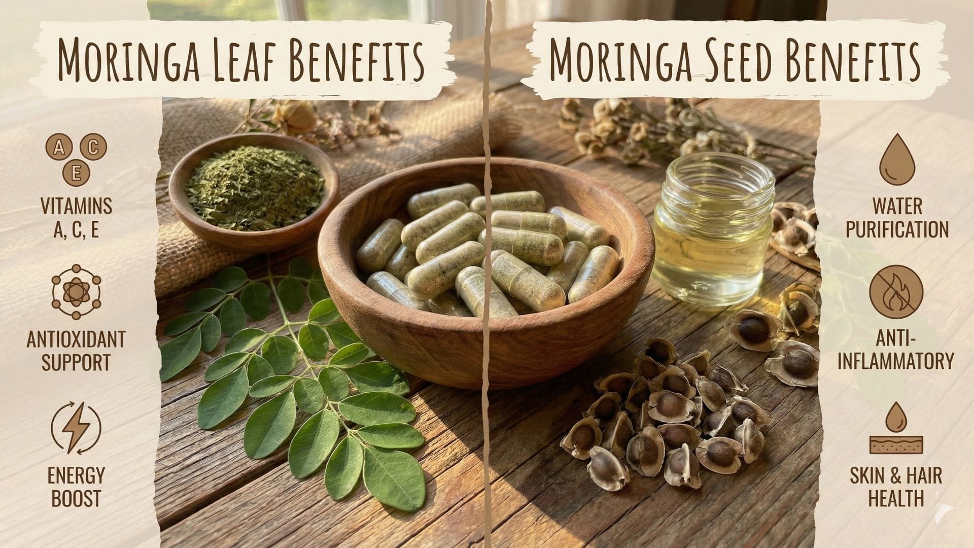 Moringa Seeds vs Leaves Benefits: Which Part of the “Miracle Tree” Do You Need?