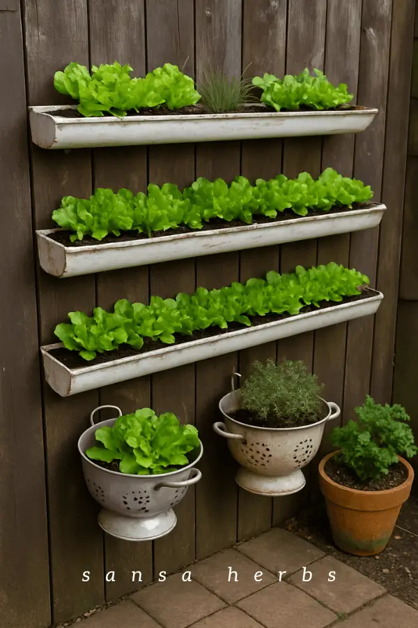 repurposed-planters galvanized drains repurposed as planters