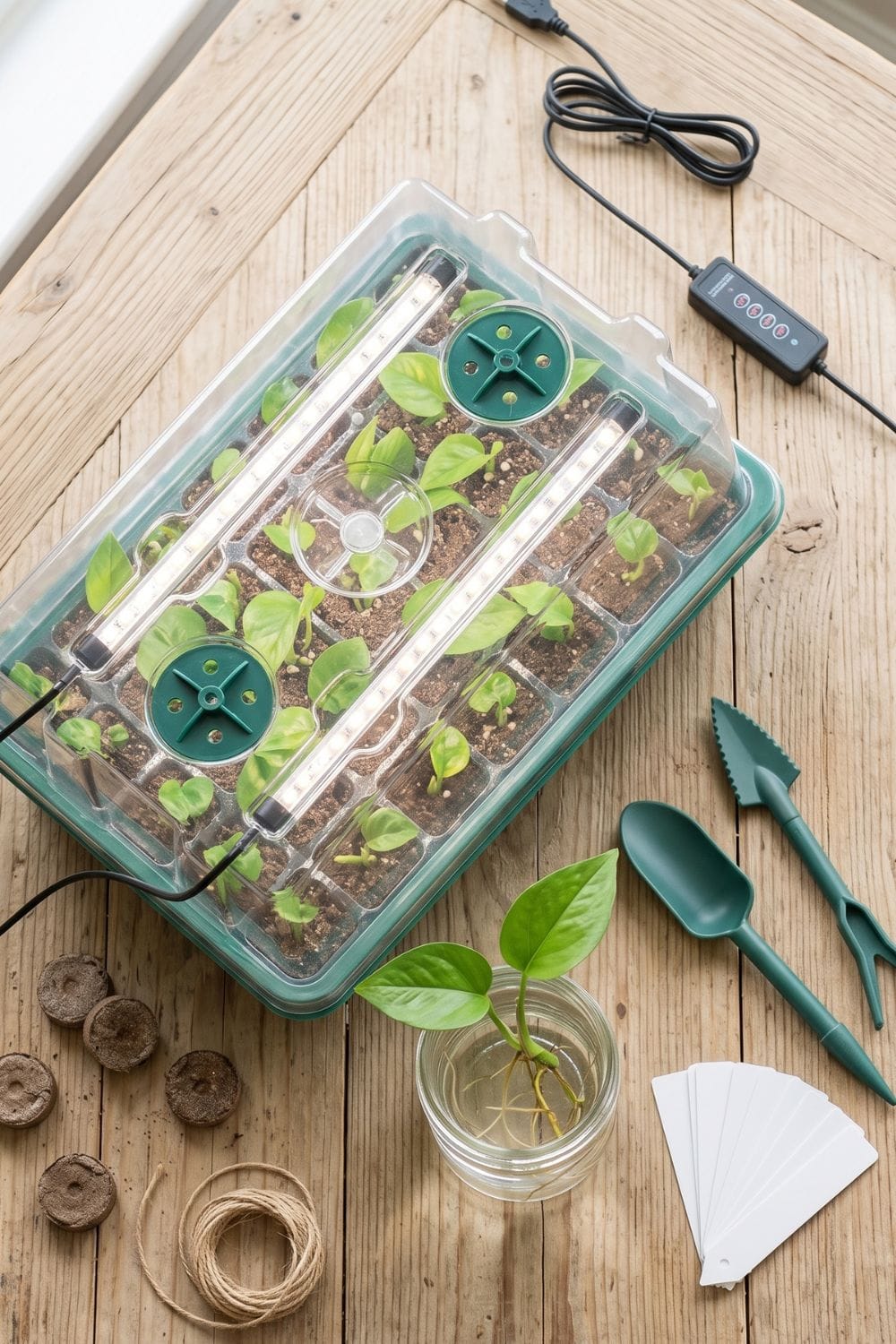 seed tray with lights