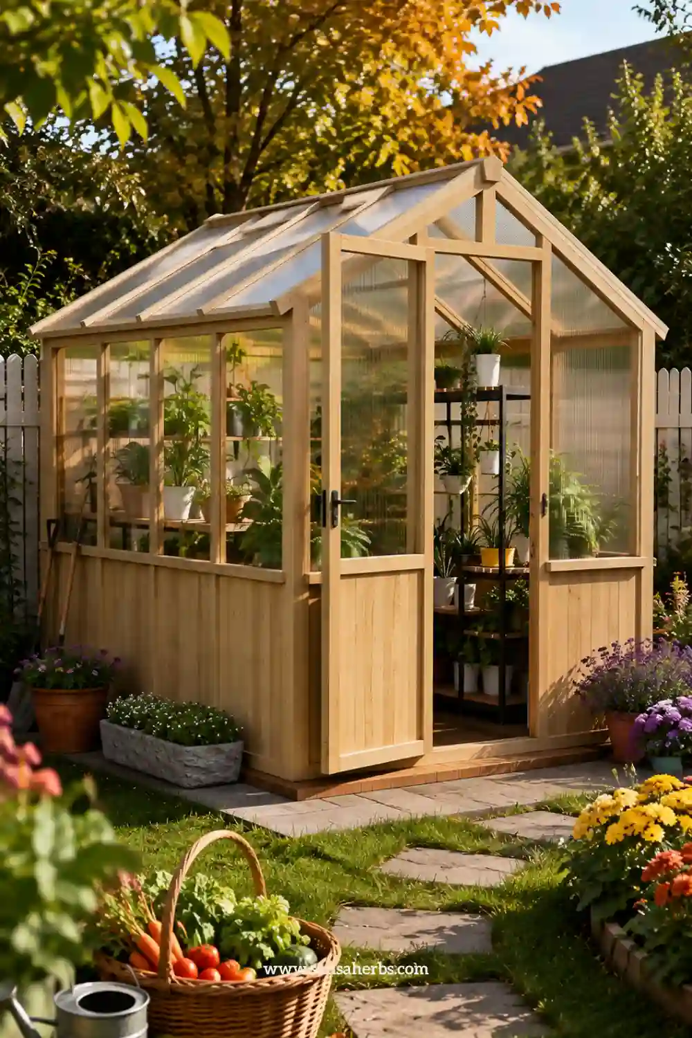  6x8 FT Wooden Greenhouse